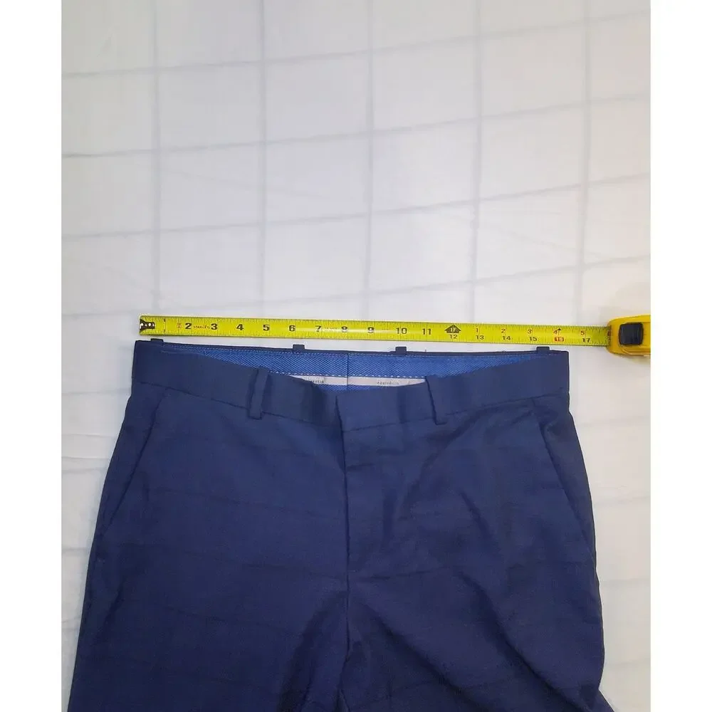 Perry Ellis Size 32x29 Portfolio Modern Fit Washable Stretch Dress Blue Ca13